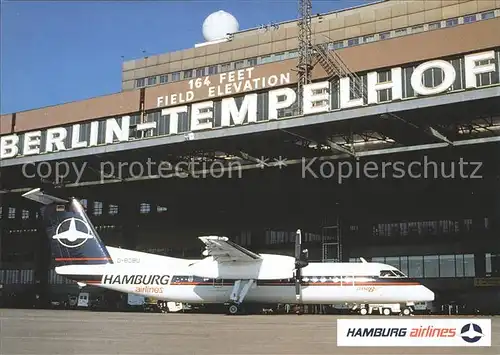 Flughafen Airport Aeroporto Berlin Tempelhof Hamburg Airlines Kat. Flug