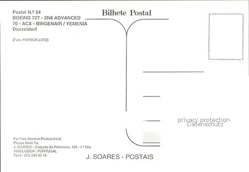 Flugzeuge Zivil Birgenair Yemenia Boeing 727 2N8 Advanced 70 ACX  Kat. Flug
