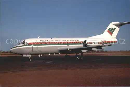 Flugzeuge Zivil Airlines of Western Australia Fokker F 28 1000 VH FKB c n 11022  Kat. Flug