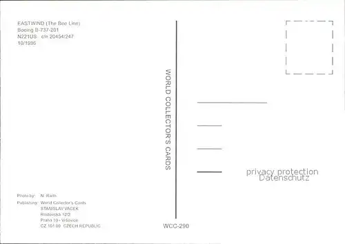 Flugzeuge Zivil Eastwind Boeing B 737 201 N221US c n 20454 247 Kat. Flug