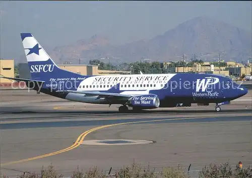 Flugzeuge Zivil Western Pacific SSFCU col. Boeing B 737 301 N948WP c n 23259 1132 Kat. Flug