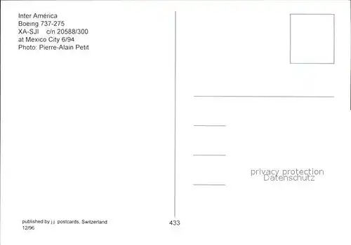 Flugzeuge Zivil Inter America Boeing 737 275 XA SJI c n 20588 300 Kat. Flug