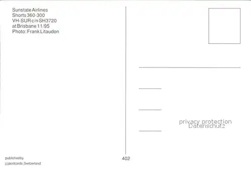 Flugzeuge Zivil Sunstate Airlines Shorts 360 300 VH SUR c n SH3720 Kat. Flug