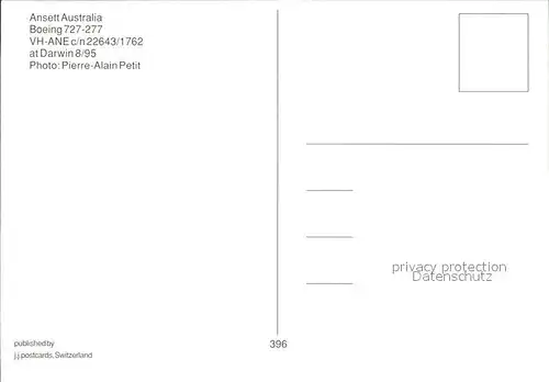Flugzeuge Zivil Ansett Australia Boeing 727 277 VH ANE c n 22643 1762 Kat. Flug