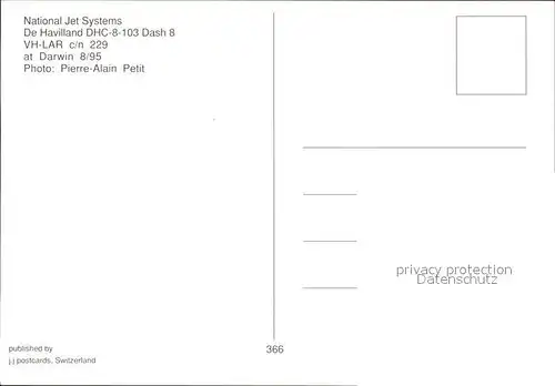 Flugzeuge Zivil National Jet Systems De Havilland DHC 8 103 Dash8 VH LAR c n 229 Kat. Flug