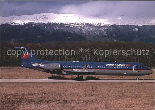 Flugzeuge Zivil British Midland Fokker 100 G BVJB c n 11488 Kat. Flug