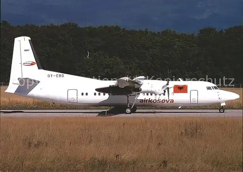 Flugzeuge Zivil Air Kosova Fokker 50 OY EBD c n 20119 Kat. Flug