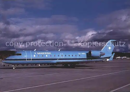 Flugzeuge Zivil Maersk Canadair RJ200LR OY MBO c n 7226  Kat. Flug