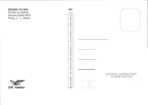 Flugzeuge Zivil Zunisair Boeing 737 85H Oy SEI cn 29445   Kat. Flug