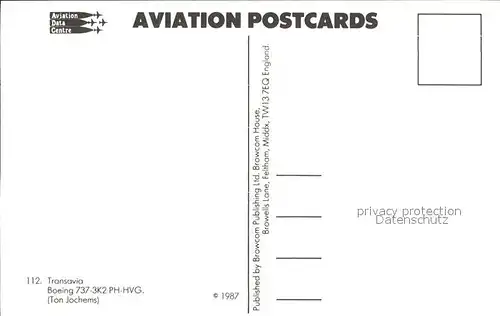 Flugzeuge Zivil Transavia Boeing 737 3K2 PH HVG  Kat. Flug