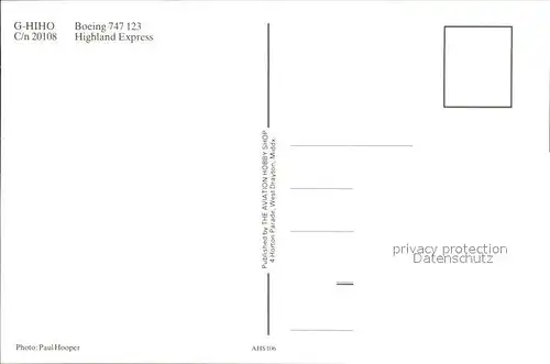 Flugzeuge Zivil Highland Express Boeing 747 123 G HIHO C n 20108 Kat. Flug