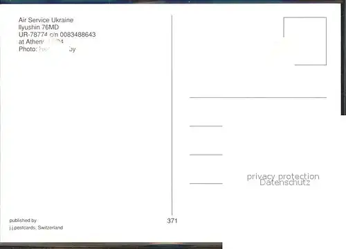 Flugzeuge Zivil Air Service Ukraine Ilyushin 76MD UR 78774 c n   Kat. Flug