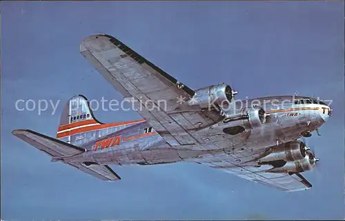 Flugzeuge Zivil TWA Transcontinental & Western Air Inc. Boeing 307B Stratoliner NC19907 C N2000 Kat. Flug