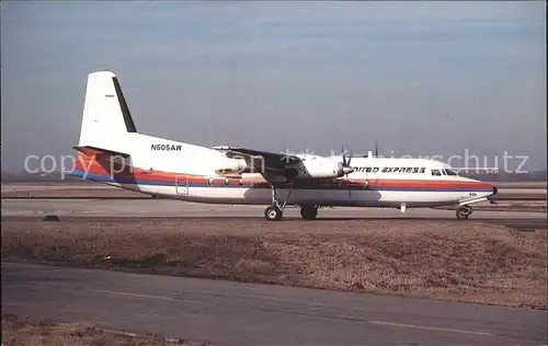 Flugzeuge Zivil United Express Fokker F27 500 N505AW C N 10681 Kat. Flug