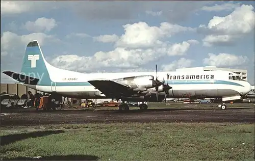 Flugzeuge Zivil Transamerica Airlines Lockheed L 188CF Electra N858U Kat. Flug