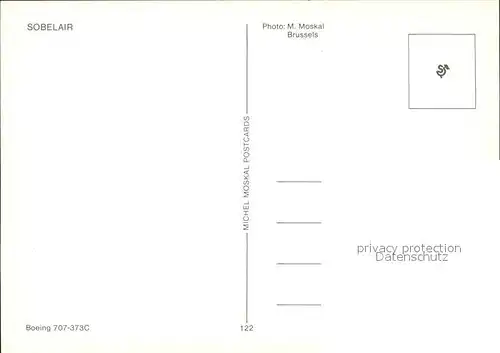 Flugzeuge Zivil Sobelair Boeing 707 373C Kat. Flug