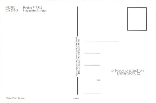 Flugzeuge Zivil Singapore Airlines Boeing 737 312 N123KJ C n23243 Kat. Flug