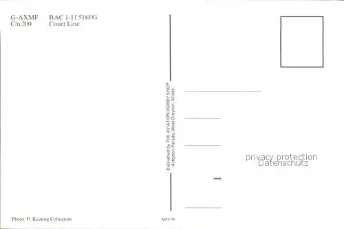 Flugzeuge Zivil Court Line BAC1 11 518FG G AXMF 
 Kat. Flug