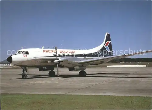 Flugzeuge Zivil Pacific Western Convair 640  Kat. Flug