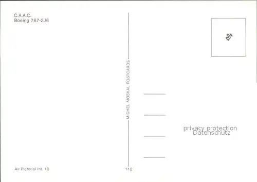 Flugzeuge Zivil C.A.A.C. Boeing 767 2J6 B 2551 Kat. Flug