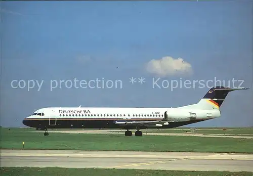 Flugzeuge Zivil Deutsche B.A. Fokker F.100 F GIOF Kat. Flug