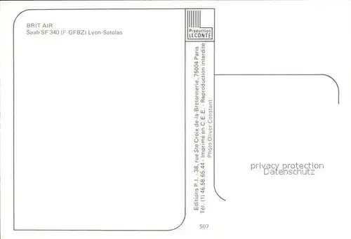 Flugzeuge Zivil Brit Air Saab SF 340 F GFBZ Kat. Flug