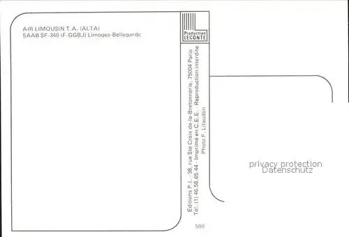 Flugzeuge Zivil Air Limousin T.A. Alta Saab SF 340 F GGBJ Kat. Flug