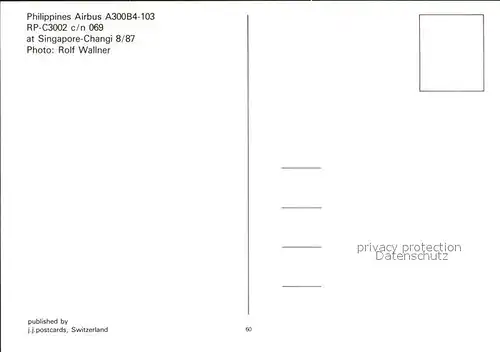 Flugzeuge Zivil Philippines Airbus A300B4 103 RP C3002 c n 069 Kat. Flug