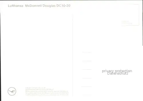 Lufthansa McDonnell Douglas DC10 30 Kat. Flug