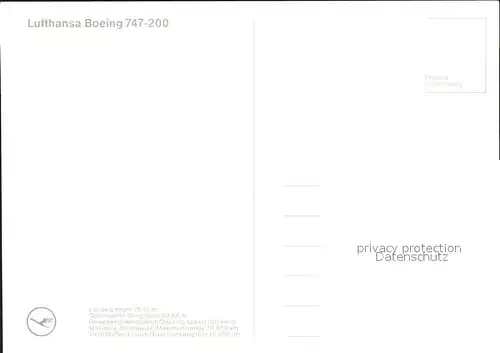 Lufthansa Boeing 747 200  Kat. Flug