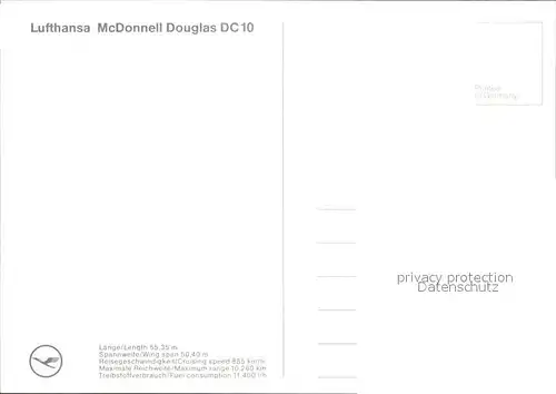 Lufthansa McDonnell Douglas DC10 Kat. Flug
