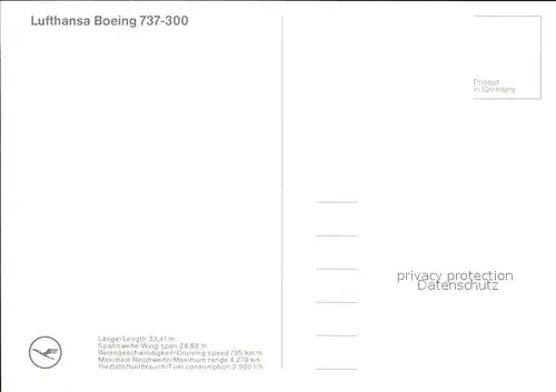 Lufthansa Boeing 737 300 Kat. Flug