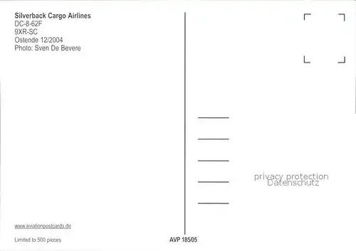 Flugzeuge Zivil Silverback Cargo Airlines DC8 62F 9XR SC Kat. Flug