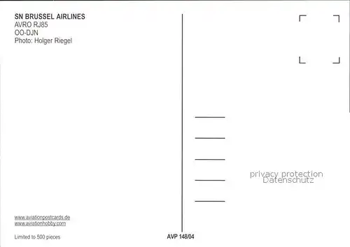 Flugzeuge Zivil SN Brussel Airlines AVRO RJ85 OO DJN Kat. Flug