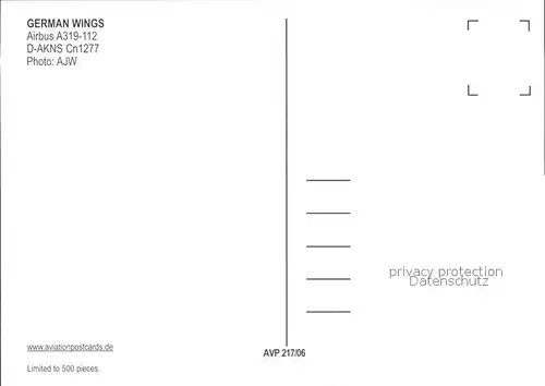 Flugzeuge Zivil German Wings T Mobile A319 112 D AKNS Cn1277 Kat. Flug