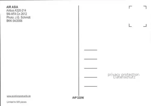 Flugzeuge Zivil Air Asia A320 214 9M AFA Cn2612 Kat. Flug