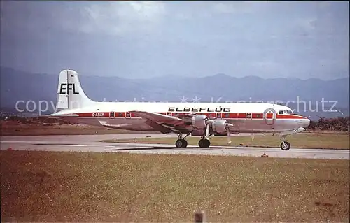 Flugzeuge Zivil McDouglas DC 6 D ABAY c n 44070 Elbeflug  Kat. Flug