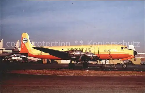 Flugzeuge Zivil McDouglas DC 6 TG ADA c n 43531 Aviateca Guatemala  Kat. Flug