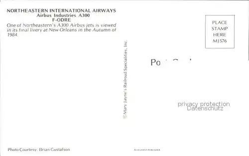 Flugzeuge Zivil Northeastern International Airways Airbus Industries A300 F ODRE  Kat. Flug