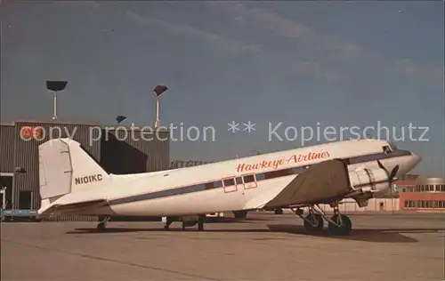 Flugzeuge Zivil Hawkeye Airlines Douglas DC 3  Kat. Flug