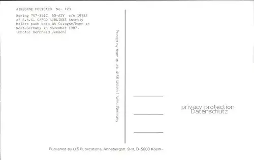 Flugzeuge Zivil Boeing 707 351C 5N ASY c n 18922 EAS Cargo Airlines  Kat. Flug