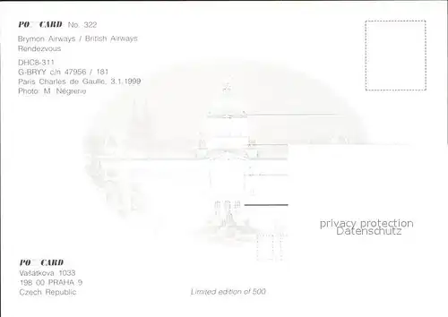 Flugzeuge Zivil Brymon Airways British Airways Rendezvous DHC8 311 G BRYY c n 47956 181 Kat. Flug