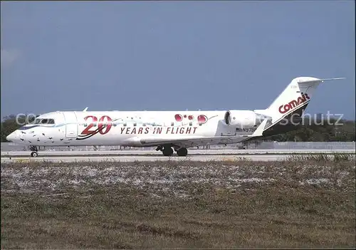 Flugzeuge Zivil Comair 20th Anniversary colours Canadair Regional Jet 100ER N797CA c n 7159 Kat. Flug