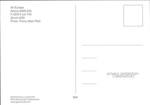 Flugzeuge Zivil Air Europe Airbus A320 232 F OHCY c n 710 Kat. Flug