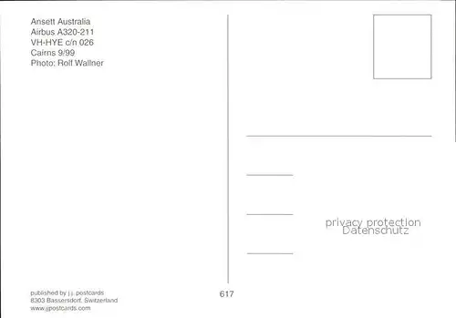 Flugzeuge Zivil Ansett Australia Airbus A320 211 VH HYE c n 026 Kat. Flug