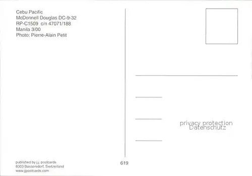 Flugzeuge Zivil Cebu Pacific McDonnell Douglas DC 9 32 RP C1509 c n 47071 188 Kat. Flug