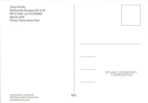 Flugzeuge Zivil Cebu Pacific McDonnell Douglas DC 9 32 RP C1540 c n 47734 868 Kat. Flug