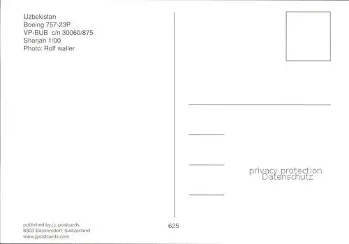 Flugzeuge Zivil Uzbekistan Boeing 757 23P VP BUB c n 30060 875  Kat. Flug