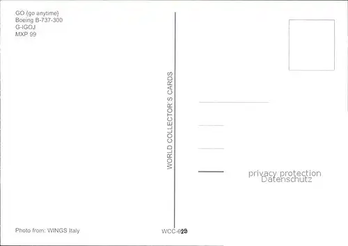 Flugzeuge Zivil GO Anytime Boeing B 737 300 G IGOJ  Kat. Flug