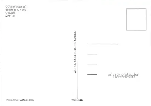 Flugzeuge Zivil GO Don t wait go Boeing B 737 300 G IGOH  Kat. Flug